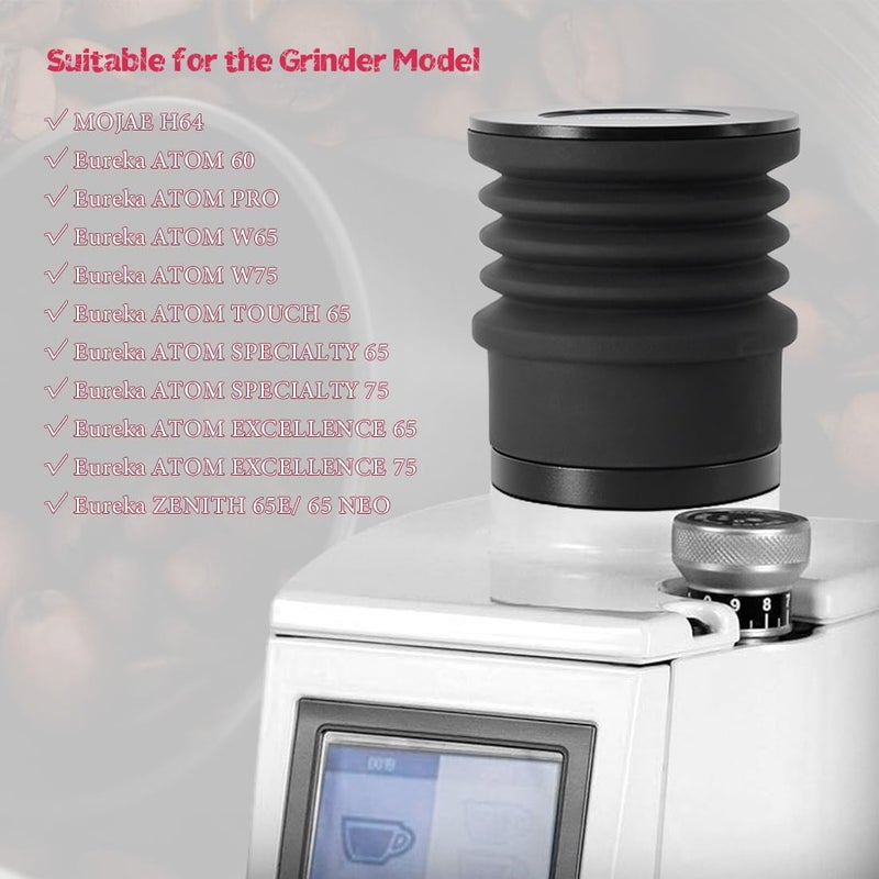CAFEMASY Single Dose Hopper Compatible with Eureka Atom Espresso Grinder Aluminum Single Dose Coffee Grinder Hopper and Lid with Silicone Bellow Air Blower - Image 3